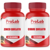 Zinco Quelato 40mg 60 Cáps + Cobre Quelato 2mg 60 Cáps