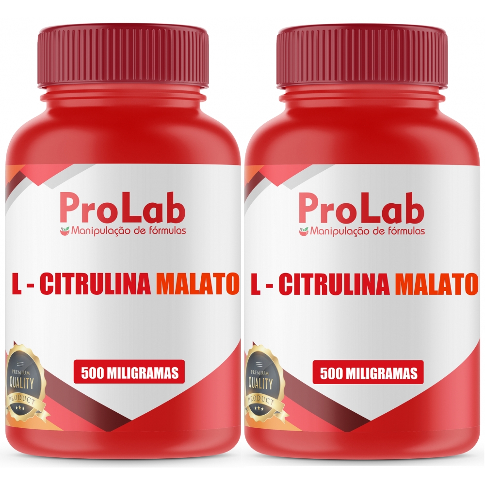 L-Citrulina Malato 500 Mg Kit 2 Frascos 120 Cápsulas Cada