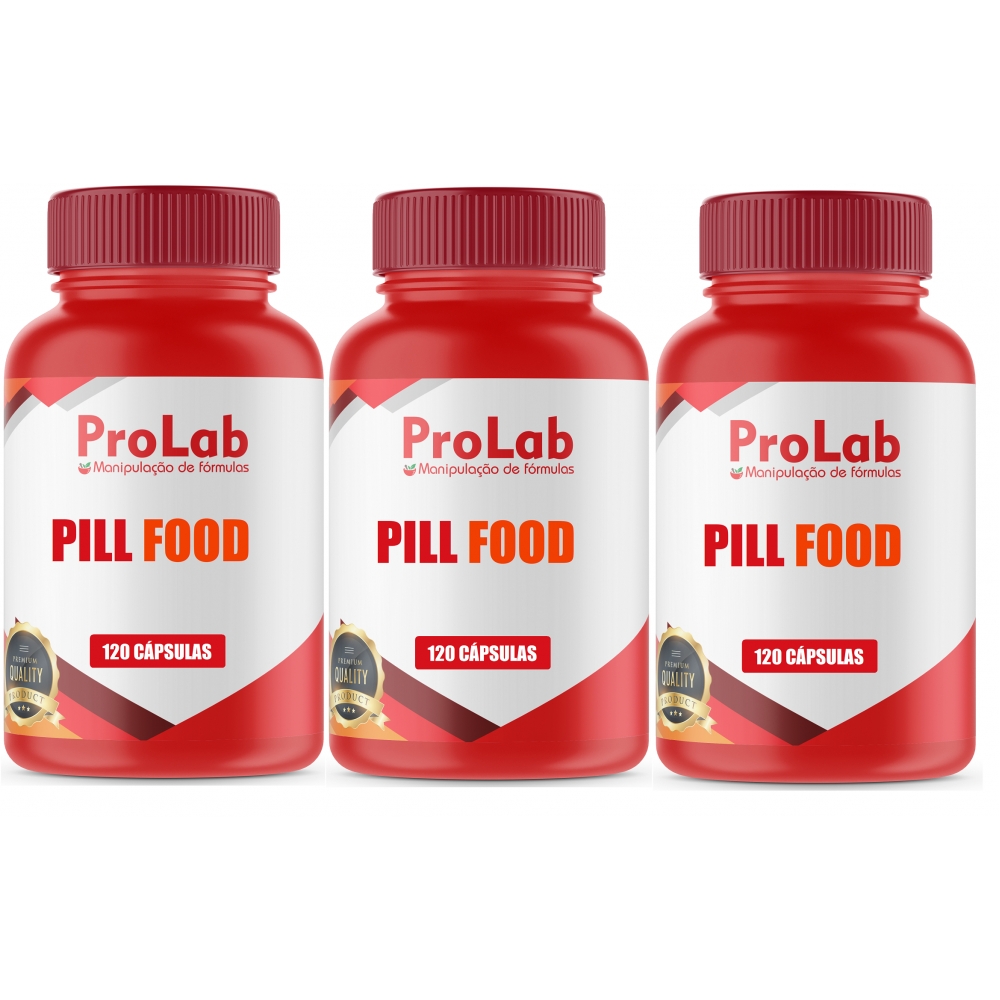 PillFood ( 3 Potes ) Com 120 Cápsulas Cada