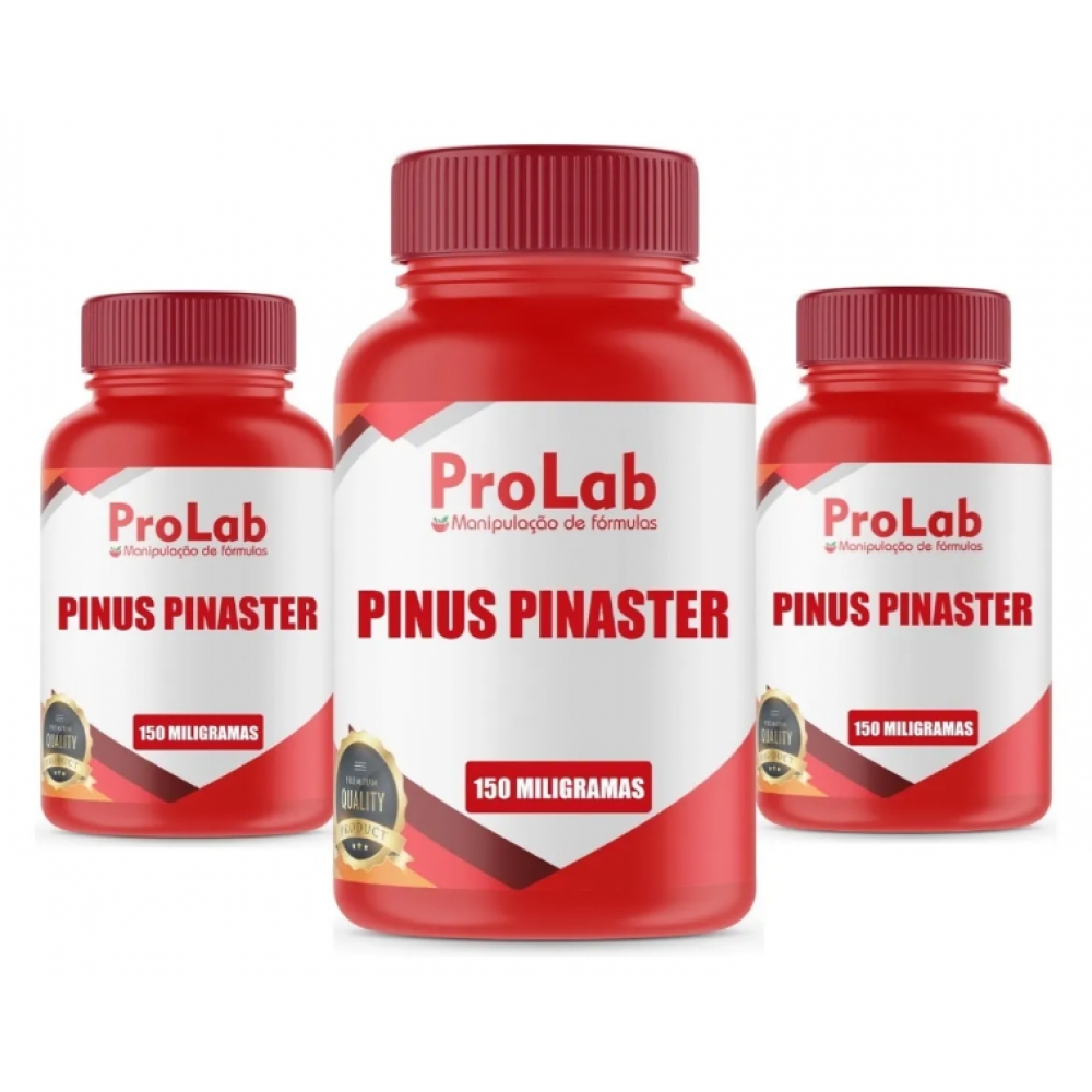 Pinus Pinaster (Kit 3 Frascos) 150 Mg 120 Cápsulas Cada