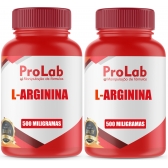 L-arginina 500mg (Vasodilatador) 2 Frascos Com 120 Cáps Cada