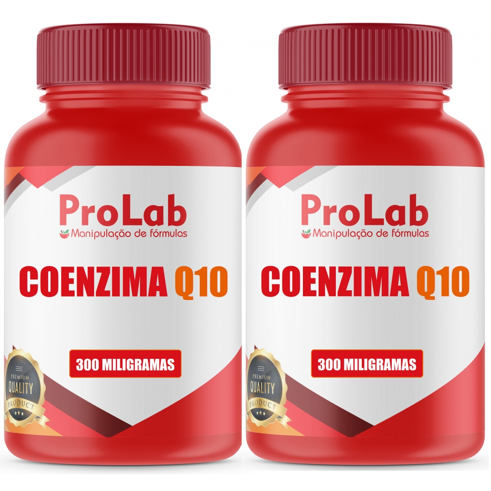 Coenzima Q10 300 Mg Ubiquinona (2 Frascos) Com 60 Cáps Cada