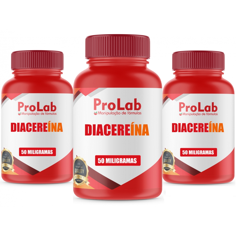 Diacereína 50 Mg (3 Frascos) Com 60 Cápsulas - Autêntica
