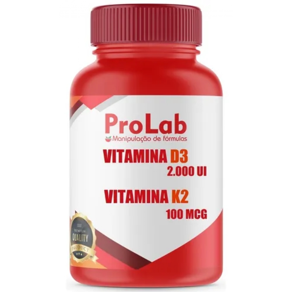 Vitamina K2 Mk7 100mcg + Vitamina D3 2.000 Ui 120 Cápsulas