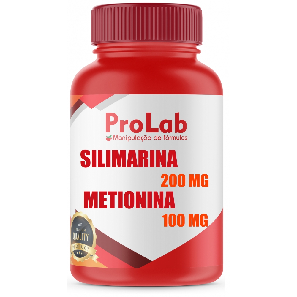 Silimarina 200mg + Metionina 100mg Com 60 Cápsulas