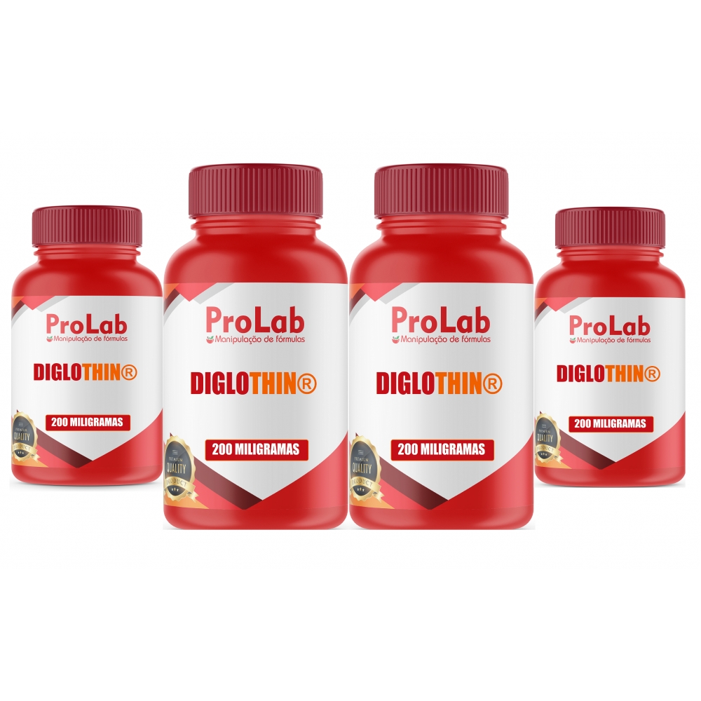 Diglothin 200 Mg (4 Potes) Com 60 Cápsulas Cada - Autêntico